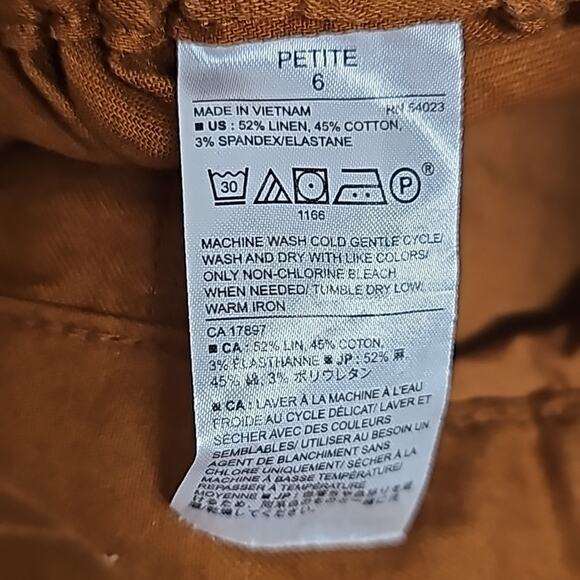 Banana Republic Wmn Wide Leg Cropped Pull On 2 PocketTie Waist Pants Size 6P - Picture 6 of 7